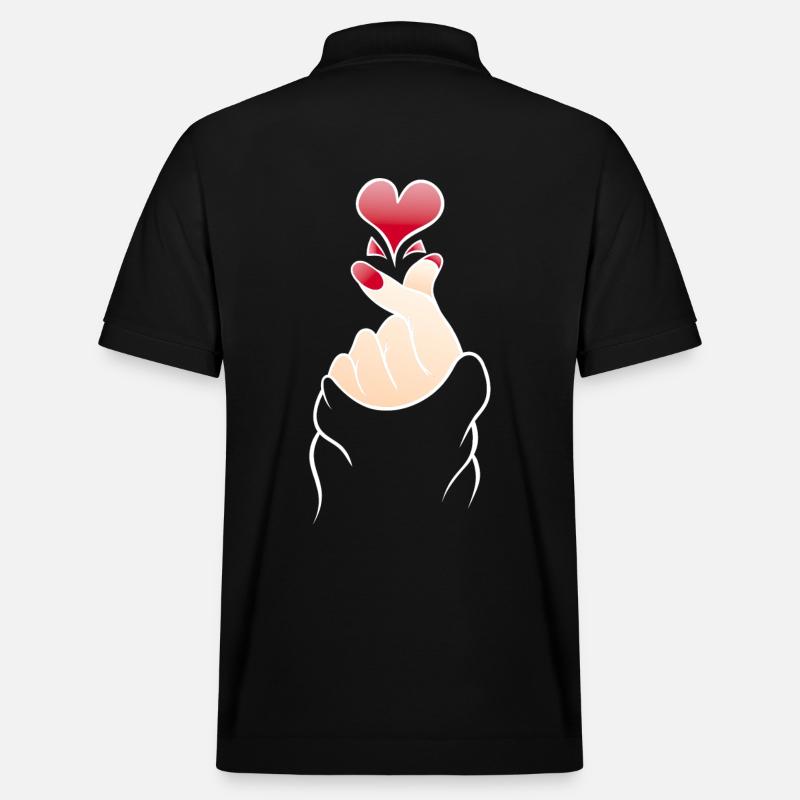 Finger Heart Snap K Pop - Polo PREPSTER bio Stanley/Stella Unisexe - noir