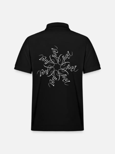 Gina Name Name Mandala - Stanley/Stella Unisex Organic Polo Shirt PREPSTER - black