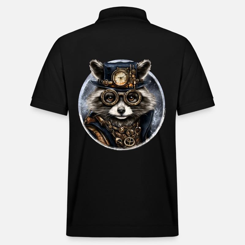 Raton laveur steampunk - Polo PREPSTER bio Stanley/Stella Unisexe - noir