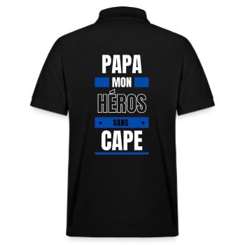 Papa mon héros sans cape - Polo PREPSTER bio Stanley/Stella Unisexe - noir - Dos - Andy (188cm)
