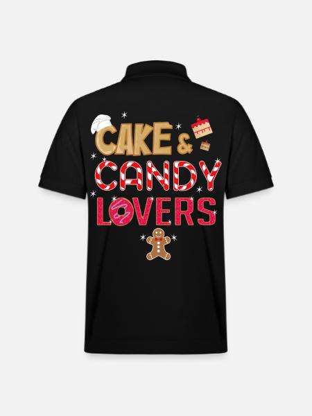 Cake & Candy Lovers T-Shirt - Stanley/Stella Unisex Organic Polo Shirt PREPSTER - black