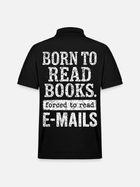 Born to Read Books – Statement - Stanley/Stella Unisex Organic Polo Shirt PREPSTER - black