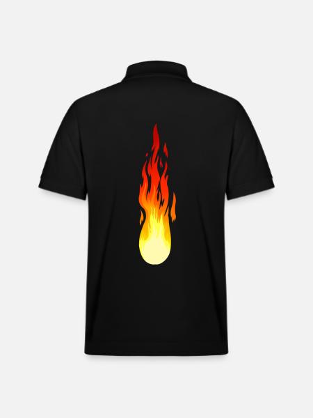 Comet Flame Fire Inferno Flame Fiery - Stanley/Stella Unisex Organic Polo Shirt PREPSTER - black