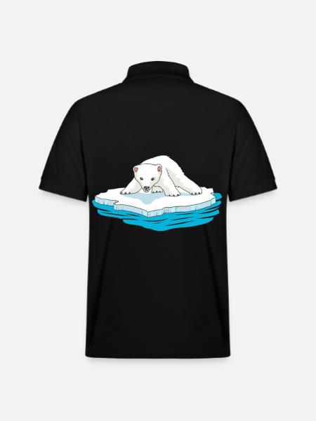 Eisbär Eisbären Bären Tiere Bär Kinder Baby - Stanley/Stella Unisex Bio-Poloshirt PREPSTER - Schwarz