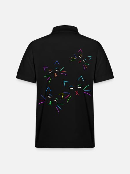 Cat Cats Face LGBT - Stanley/Stella Unisex Organic Polo Shirt PREPSTER - black