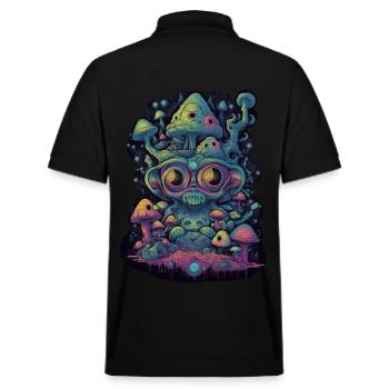 Trippy Alien - Polo PREPSTER bio Stanley/Stella Unisexe - noir - Dos - Andy (188cm)