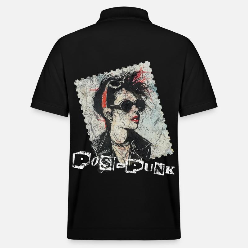 Design de timbre rétro Punk Rock - PosPunk - Polo PREPSTER bio Stanley/Stella Unisexe - noir