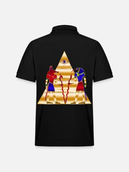 Egyptian gods ancient Pyramid - Stanley/Stella Unisex Organic Polo Shirt PREPSTER - black