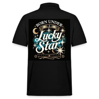 Lucky Star - Stanley/Stella Unisex Organic Polo Shirt PREPSTER - black - Back - Andy (188cm)