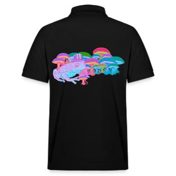 Natürlich Natur Rausch Pilz Frosch Schamane High - Stanley/Stella Unisex Bio-Poloshirt PREPSTER - Schwarz - Hinten - Andy (188cm)