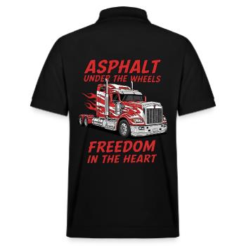 Trucker Freiheit – Asphalte sur roues au cœur de la route - Polo PREPSTER bio Stanley/Stella Unisexe - noir - Dos - Andy (188cm)