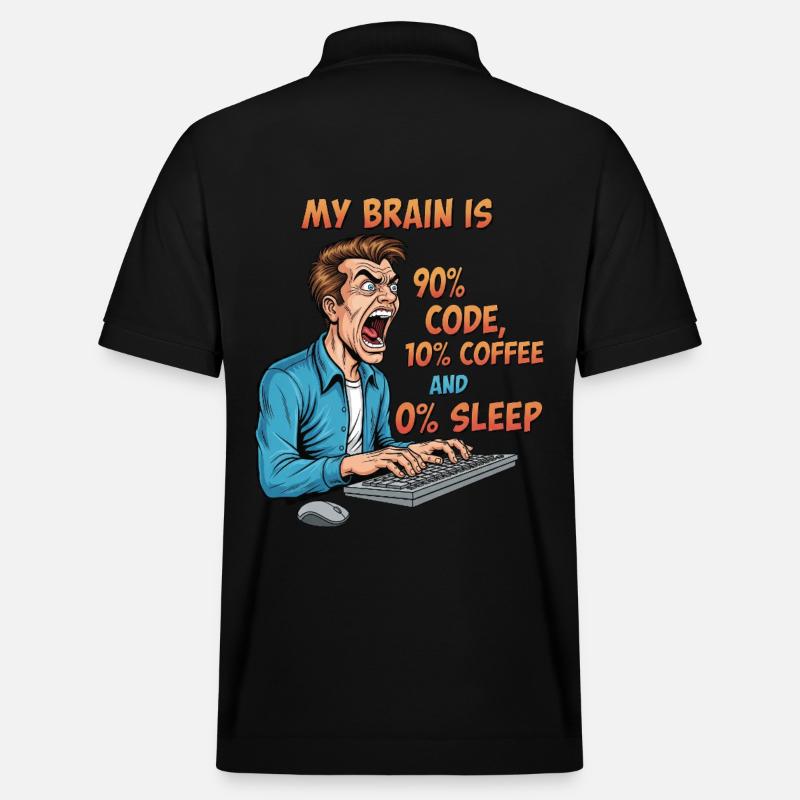 0% Schlaf: Code & Kaffee Power! - Stanley/Stella Unisex Bio-Poloshirt PREPSTER - Schwarz