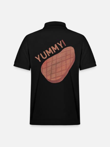 Yummy meat Yummy! Delicious meat - Stanley/Stella Unisex Organic Polo Shirt PREPSTER - black