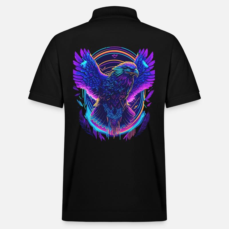 Fliegender Adler Synthwave - Stanley/Stella Unisex Bio-Poloshirt PREPSTER - Schwarz