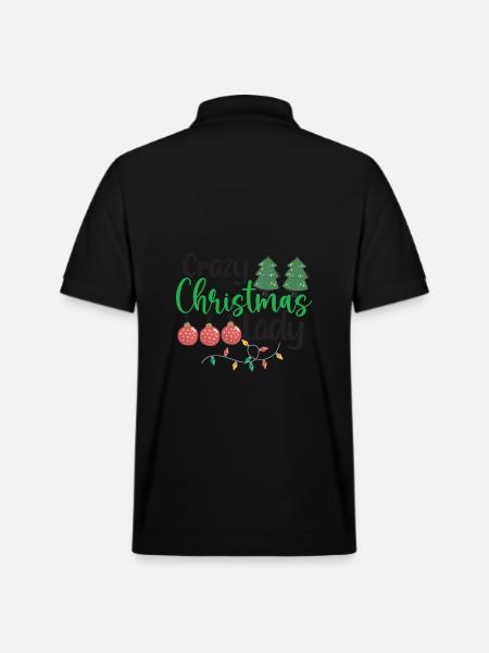 crazy Christmas lady - Stanley/Stella Unisex Organic Polo Shirt PREPSTER - black