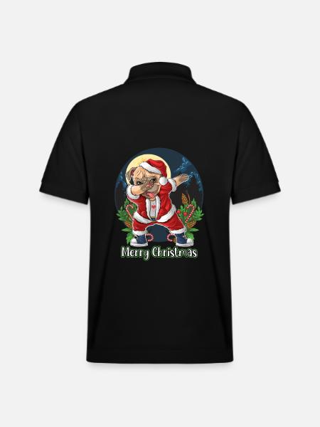 Joyeux Noël Dabbing Dog - Polo PREPSTER bio Stanley/Stella Unisexe - noir