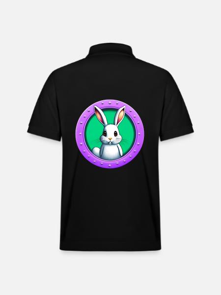 Rabbit plays Easter - Stanley/Stella Unisex Organic Polo Shirt PREPSTER - black