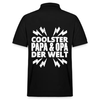 Coolster Opa und Papa der Welt - Stanley/Stella Unisex Bio-Poloshirt PREPSTER - Schwarz - Hinten - Andy (188cm)