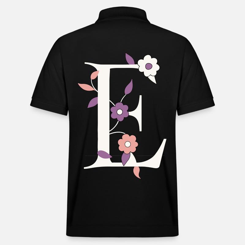 Lettre E Monogramme Rétro - Polo PREPSTER bio Stanley/Stella Unisexe - noir