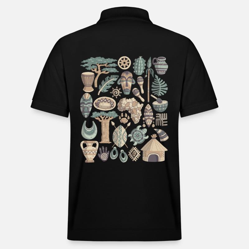 Afrika - Stanley/Stella Unisex Bio-Poloshirt PREPSTER - Schwarz