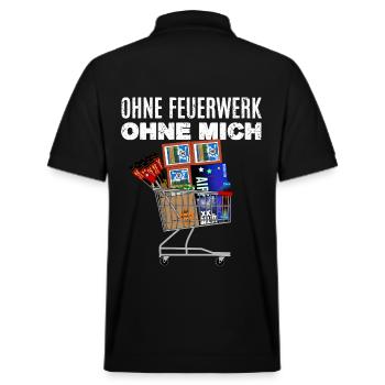 Ohne Feuerwerk ohne mich - Stanley/Stella Unisex Bio-Poloshirt PREPSTER - Schwarz - Hinten - Andy (188cm)