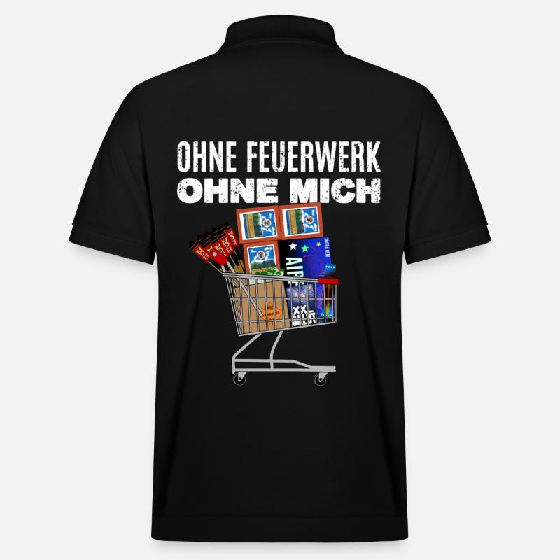 Ohne Feuerwerk ohne mich - Stanley/Stella Unisex Bio-Poloshirt PREPSTER - Schwarz