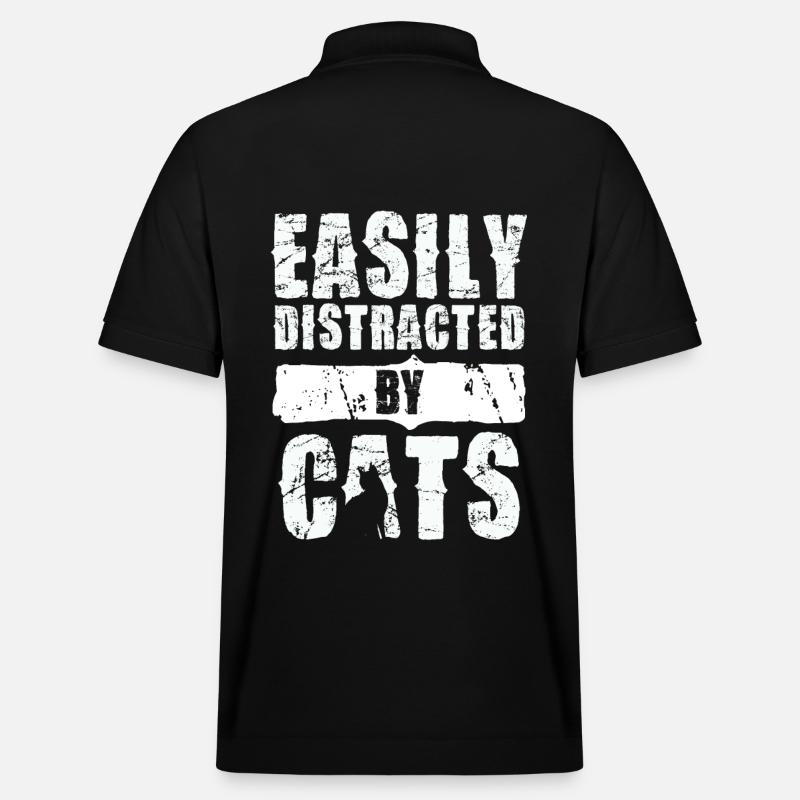 Leicht Ablenkbar Durch Katzen - Stanley/Stella Unisex Bio-Poloshirt PREPSTER - Schwarz