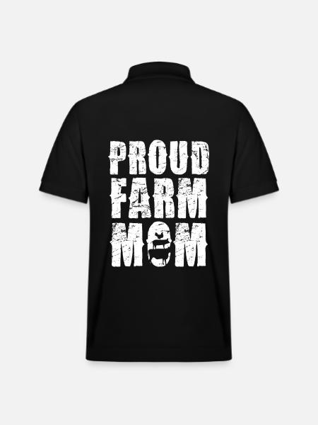 Proud Farm Mama Statement - Stanley/Stella Unisex Organic Polo Shirt PREPSTER - black