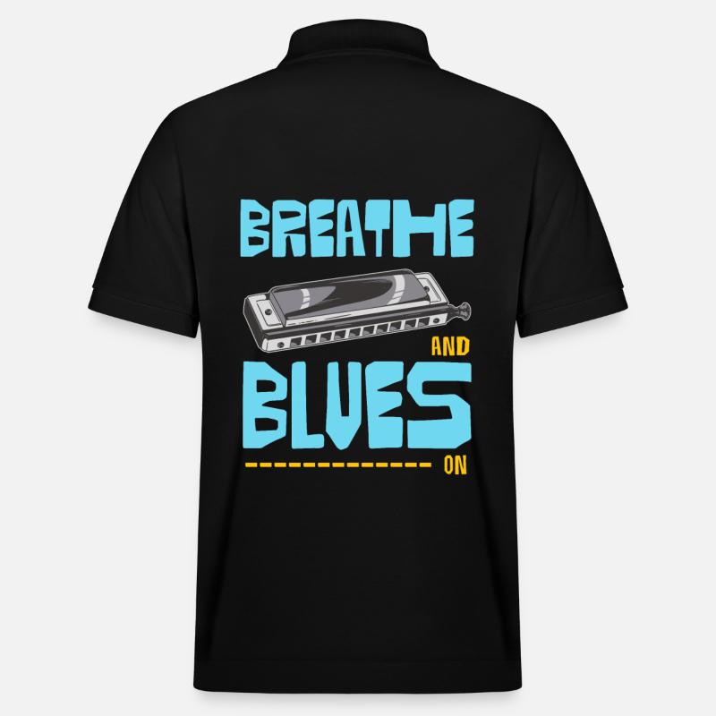 Blues On Mundharmonika - Stanley/Stella Unisex Bio-Poloshirt PREPSTER - Schwarz