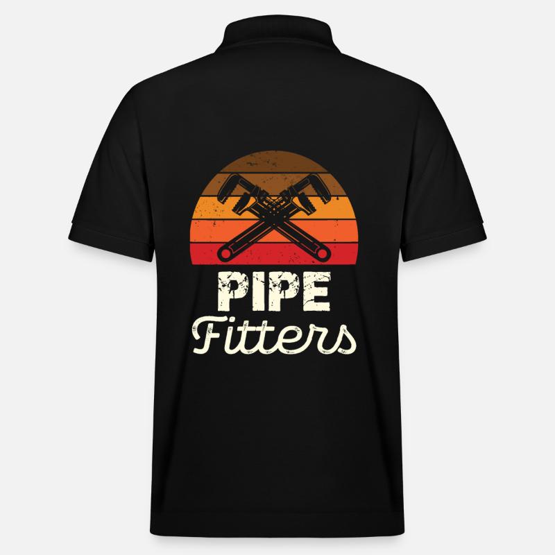 Tuyauteurs Style Rétro Graphique - Polo PREPSTER bio Stanley/Stella Unisexe - noir
