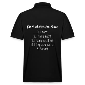 Die 5 Schwäbischen Zeiten Lustig Spruch Schwaben - Stanley/Stella Unisex Bio-Poloshirt PREPSTER - Schwarz - Hinten - Andy (188cm)