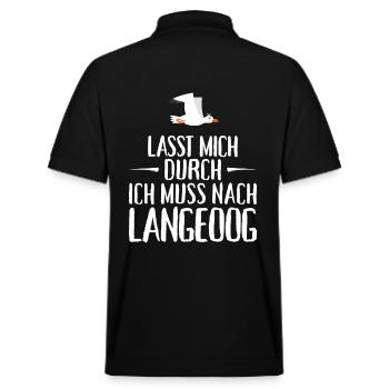 Lasst mich durch ich muss nach Langeoog Möwe - Stanley/Stella Unisex Bio-Poloshirt PREPSTER - Schwarz - Hinten - Andy (188cm)