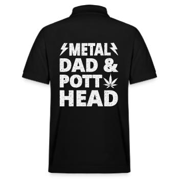 Tête de Pott Dad en Métal - Polo PREPSTER bio Stanley/Stella Unisexe - noir - Dos - Andy (188cm)