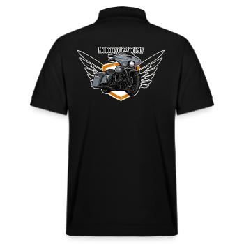 Chopper // Custom // Motorcycle - Stanley/Stella Unisex Organic Polo Shirt PREPSTER - black - Back - Andy (188cm)