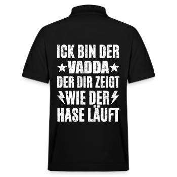 Ick Bin Der Vadda - Stanley/Stella Unisex Bio-Poloshirt PREPSTER - Schwarz - Hinten - Andy (188cm)