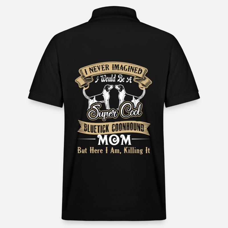 Bluetick Coonhound Mom - Stanley/Stella Unisex Organic Polo Shirt PREPSTER - black