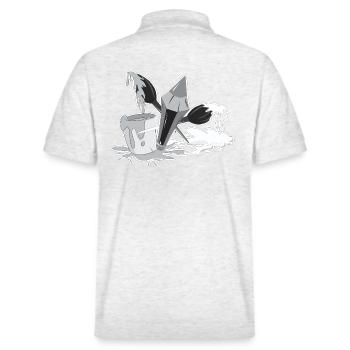 Pinsel Farbe Stift Maler Künstler Geschenk - Stanley/Stella Unisex Bio-Poloshirt PREPSTER - Weiß meliert - Hinten - Andy (188cm)