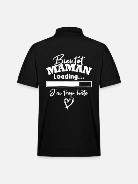 Bientôt maman - Polo PREPSTER bio Stanley/Stella Unisexe - noir