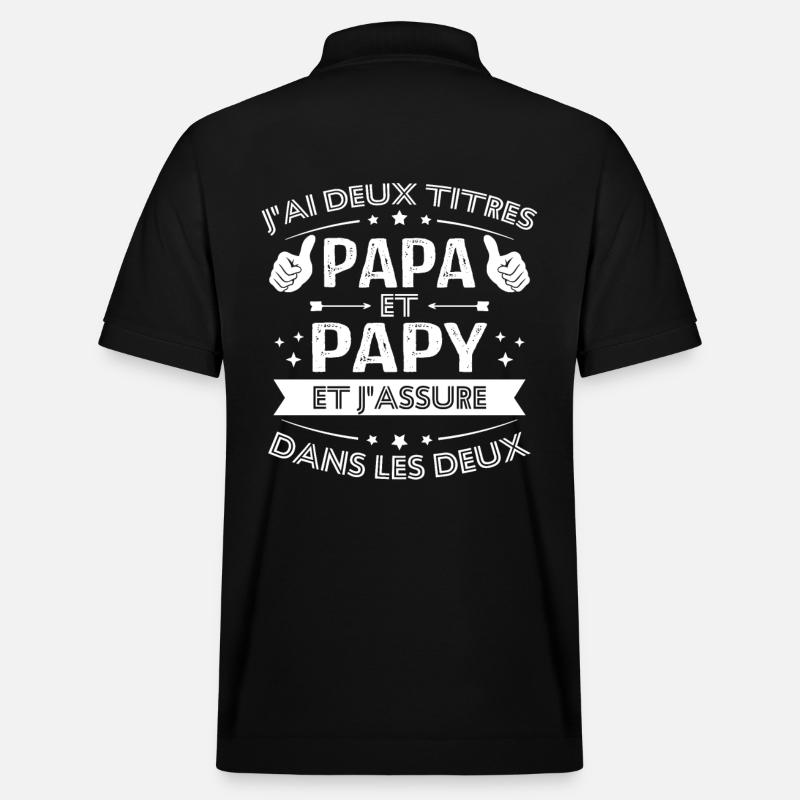 Papa et papy - Polo PREPSTER bio Stanley/Stella Unisexe - noir