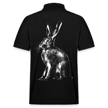Lièvre / Lapin / Lapin // Lapin de Pâques - Polo PREPSTER bio Stanley/Stella Unisexe - noir - Dos - Andy (188cm)