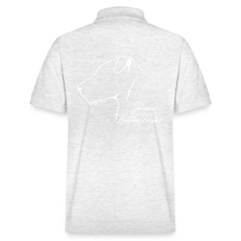 Terrier de chasse allemand profil chien Wilsigns - Polo PREPSTER bio Stanley/Stella Unisexe - blanc chiné - Dos - Andy (188cm)