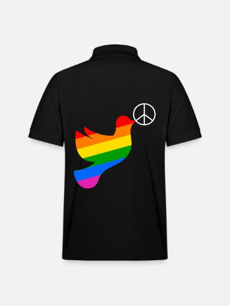 Friedenstaube Regenbogenfahne Peace - Stanley/Stella Unisex Bio-Poloshirt PREPSTER - Schwarz