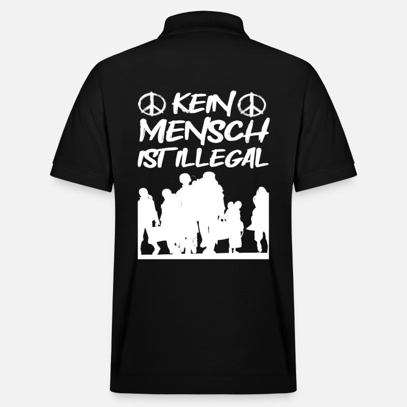 Kein Mensch ist Illegal - Stanley/Stella Unisex Bio-Poloshirt PREPSTER - Schwarz