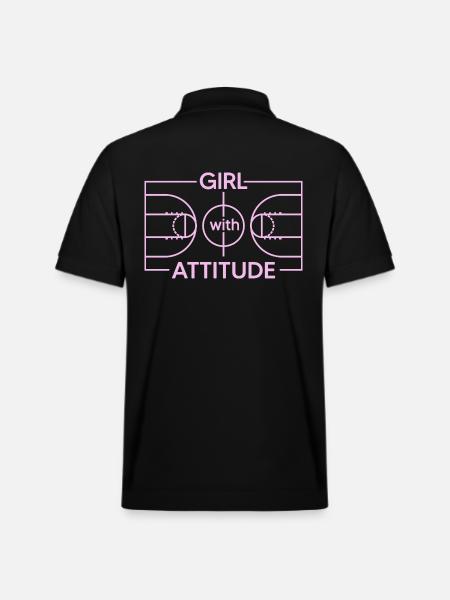 Basketball Player Slamdunk Basketball Dunk-Girl - Stanley/Stella Unisex Organic Polo Shirt PREPSTER - black