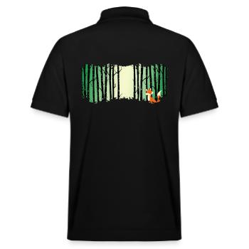 Wald shinrin yoku Waldmeditation "fuchs Waldbaden" - Stanley/Stella Unisex Bio-Poloshirt PREPSTER - Schwarz - Hinten - Andy (188cm)