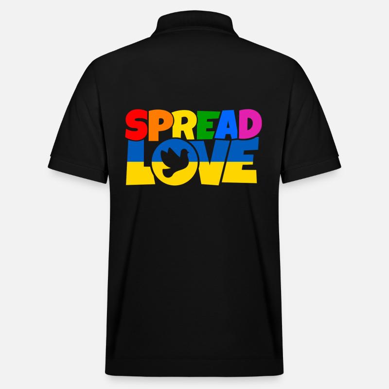 Spread Love Shirt Design - Stanley/Stella Unisex Bio-Poloshirt PREPSTER - Schwarz
