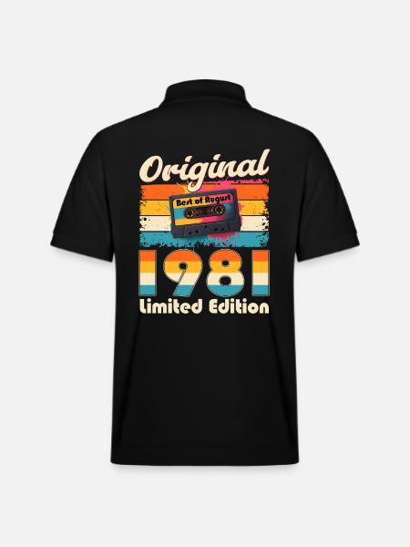 44th Birthday Cassette August 1981 - Stanley/Stella Unisex Organic Polo Shirt PREPSTER - black