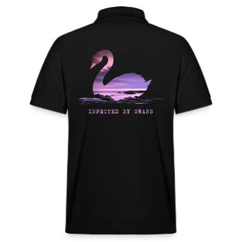 Schwan Schwäne im Sunset Schwanverliebt am Teich - Stanley/Stella Unisex Bio-Poloshirt PREPSTER - Schwarz - Hinten - Andy (188cm)