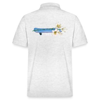 Skate SK8 Skateboarder "Skateing-Flower" Halfpipe - Stanley/Stella Unisex Organic Polo Shirt PREPSTER - heather white - Back - Andy (188cm)