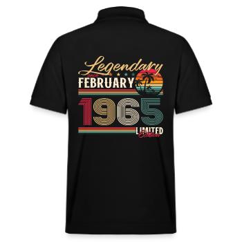 60. Geburtstag Geschenk Mann Legende Februar 1965 - Stanley/Stella Unisex Bio-Poloshirt PREPSTER - Schwarz - Hinten - Andy (188cm)